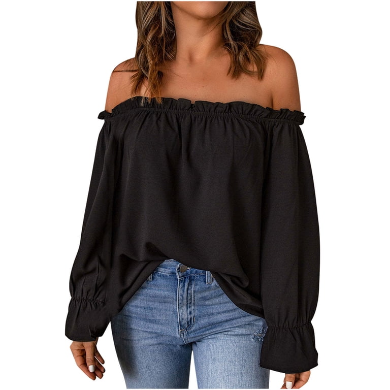 off the shoulder dress tops Mira Long Sleeve Top | Black | Elevate your wardrobe with this essential piece that effortlessly combines fashion and comfort curved off shoulder dress