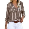 thumbnail image 1 of Womens Spring Summer Shirts Button Solid Crew Neck Shirts for Women, 1 of 4