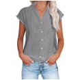 thumbnail image 1 of Womens Spring Summer Shirts Cotton Linen Plus Size Loose Fit Plain Casual Solid with Pocket Shirts for Women, 1 of 3