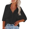 thumbnail image 1 of Womens Spring Summer Shirts Mesh Button Down Sexy Top Long Sleeve Shirts for Women, 1 of 4