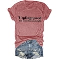 thumbnail image 1 of Womens Spring Tops Crewneck Casual Regular Fit T-Shirt Letter Print Short Sleeve Basic Tees, 1 of 2