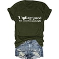 thumbnail image 1 of Womens Spring Tops Crewneck Casual Regular Fit T-Shirt Letter Print Short Sleeve Basic Tees, 1 of 2
