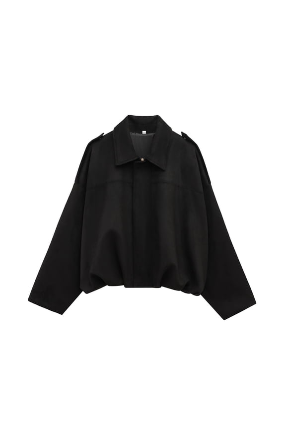 Womens Spring Tops Lapel Suede Motorcycle Cropped Jacket Oversized Tshirts for Women