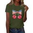 thumbnail image 1 of Womens Spring Tops, T Shirts Short Sleeve For Women 4Th Of July Tops Lightweight Casual Summer Outfits Clothes Thermal Undershirt Winter Tops 2024 Animal Print Tops (M, Army Green) ZMTing, 1 of 5