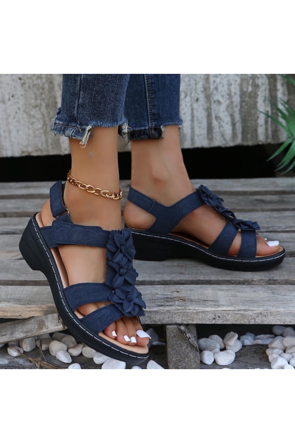 Womens Sandals,Slippers Shoes Roman Wedges Flower Sandals For Youth New Arrival Size 7