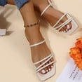 thumbnail image 1 of Womens Spring Trends!AXXD Jelly Sandals for Women,New Thin Strap Square Toe Flat Sandals For Sister Clearance Size 6.5, 1 of 7
