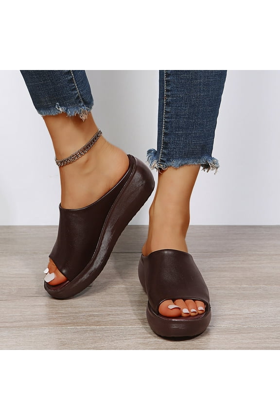 Womens Spring Trends!AXXD Wedge Sandals for Women,Flat Thick Soled Shoes Roman Sandals For Lady New Arrival Size 7.5