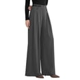 thumbnail image 1 of Womens Spring Wide Leg Trousers Loose Pleated Long Flowy Palazzo Work Pants with Pockets Gray XXL, 1 of 8