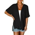thumbnail image 1 of Womens Spring and Summer Short SleevesＶ-NeckSolid Color Casual Cardigan Solid Color Cover Up, 1 of 6