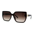 thumbnail image 1 of Womens Square Butterfly Designer Chic Sunglasses All Brown, 1 of 4