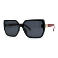 thumbnail image 1 of Womens Square Butterfly Designer Chic Sunglasses Black Red Black, 1 of 4