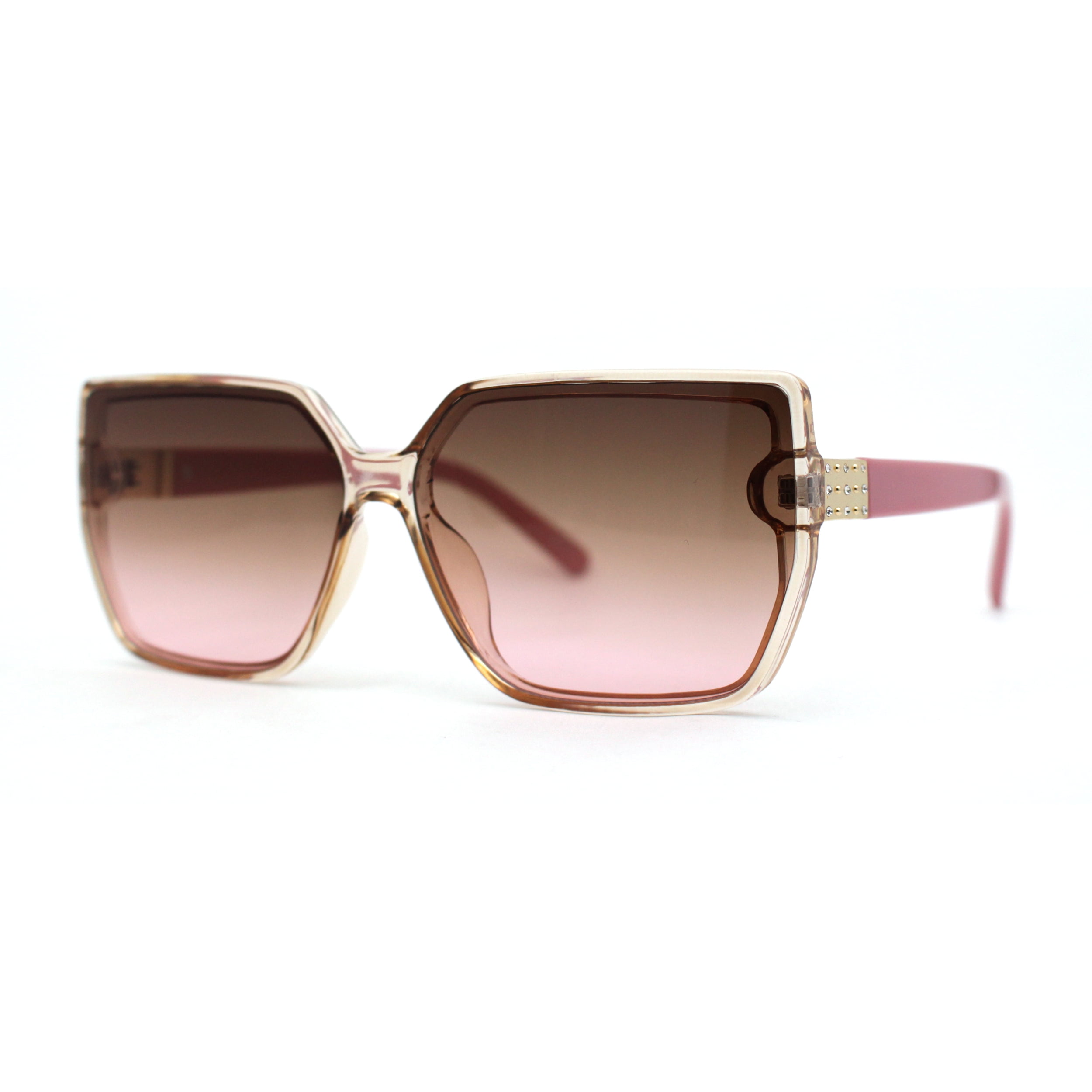 Womens Square Butterfly Designer Chic Sunglasses Peach Pink  display picture 2