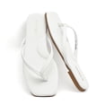 thumbnail image 1 of Womens Square Flip Flops, Patent Leather Flat Sandals with Memory Foam Insole, Non-Slip Lightweight Minimalist Open Toe Summer Vacation Dressy Beach Essentials Slippers, 1 of 7