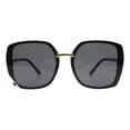 thumbnail image 1 of Womens Square Frame Sunglasses Star Design Corner UV 400 Gold Black, Black, 1 of 4