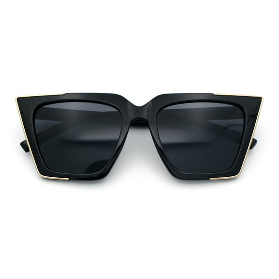 SA106 by SA106 Cat Eye Plastic Fashion Sunglasses, Black