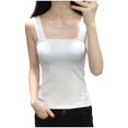 thumbnail image 1 of Womens Square Neck Double Layered Tank Top, Women's Sleeveless Double-Layer T Shirts, 1 of 2