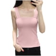 thumbnail image 1 of Womens Square Neck Double Layered Tank Top, Women's Sleeveless Double-Layer T Shirts, 1 of 4