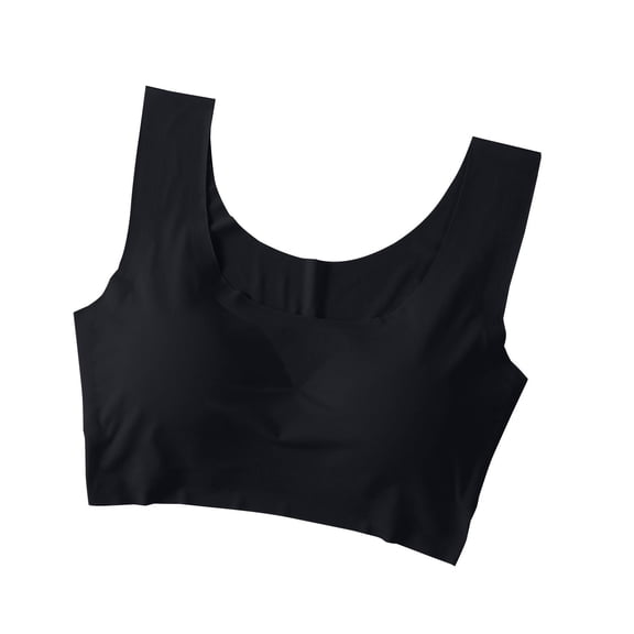 Womens Square Neck Padded Sports Bras - Supportive Wide Straps Open Back Camisole Running Yoga Crop T-Shirt Bras