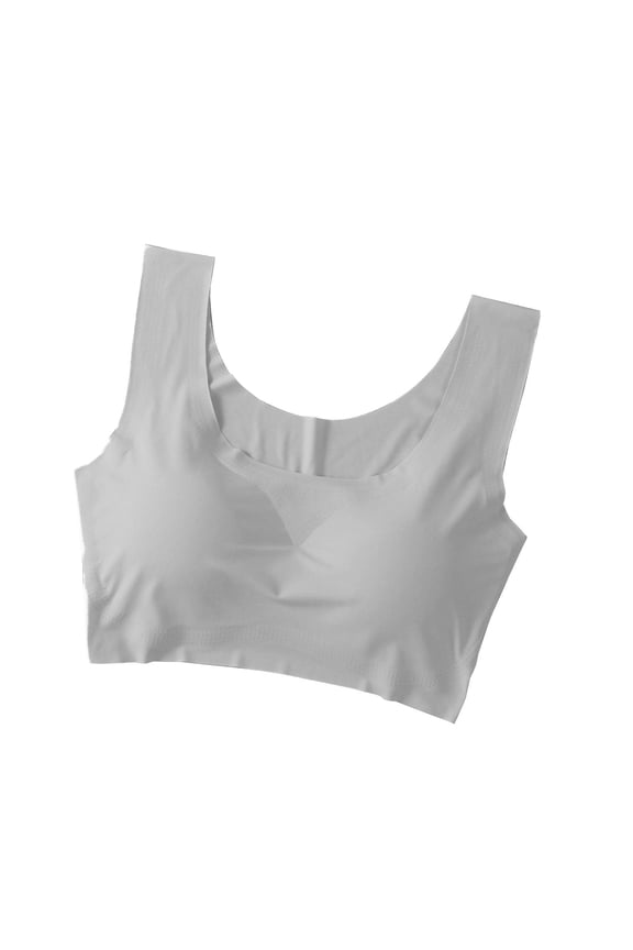 Womens Square Neck Padded Sports Bras - Supportive Wide Straps Open Back Camisole Running Yoga Crop T-Shirt Bras
