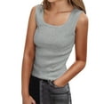 thumbnail image 1 of Womens Square Neck Sleeveless Layered Summer Vest Top Casual Comfortable Lightweight Beach Cover Up, 1 of 5