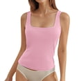 thumbnail image 1 of Womens Square Neck Solid Color Tank Tops Sleeveless Slim Fit Shirts Summer Cropped Tee Tanks, 1 of 7