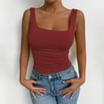 thumbnail image 1 of Womens Square Neck Tank Tops Double Lined Basic Tanks Sleeveless 2025 Summer Collection, Limited Time, Under 10 Dollars, 1 of 4