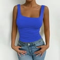 thumbnail image 1 of Womens Square Neck Tank Tops Double Lined Basic Tanks Sleeveless 2025 Summer Collection, Limited Time, Under 10 Dollars, 1 of 3