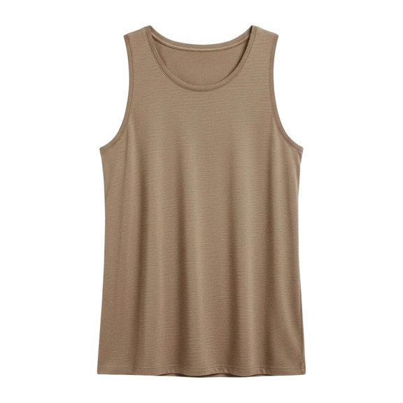 Womens Square Neck Tank Tops Loose Fit Breathable Sleeveless Shirts (Khaki XXL)