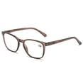 thumbnail image 1 of Womens Square Oversized Square Brown Reading Glasses 1.00 Mens Clear Frame Classic Spring Hinge Readers +1.00, 1 of 5
