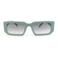 thumbnail image 1 of Womens Square Rectangle Mod Plastic Minimal Sunglasses Green - Smoke, 1 of 4