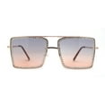 thumbnail image 1 of Womens Square Rhinestone Rectangle Jewel Metal Rim Diva Sunglasses Gold Black Pink, 1 of 4