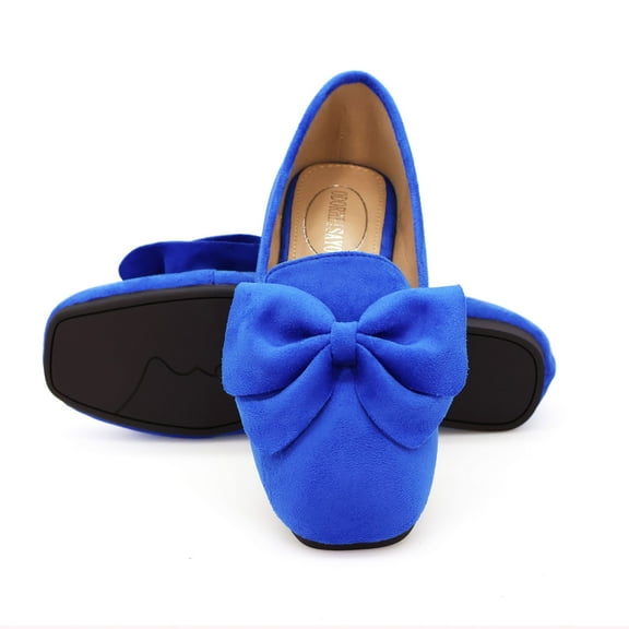 Womens Square Toe Flat Shoes Green, Comfortable Faux Suede, Durable Rubber Sole, Cushioning & Flexible, Size 10 1/2