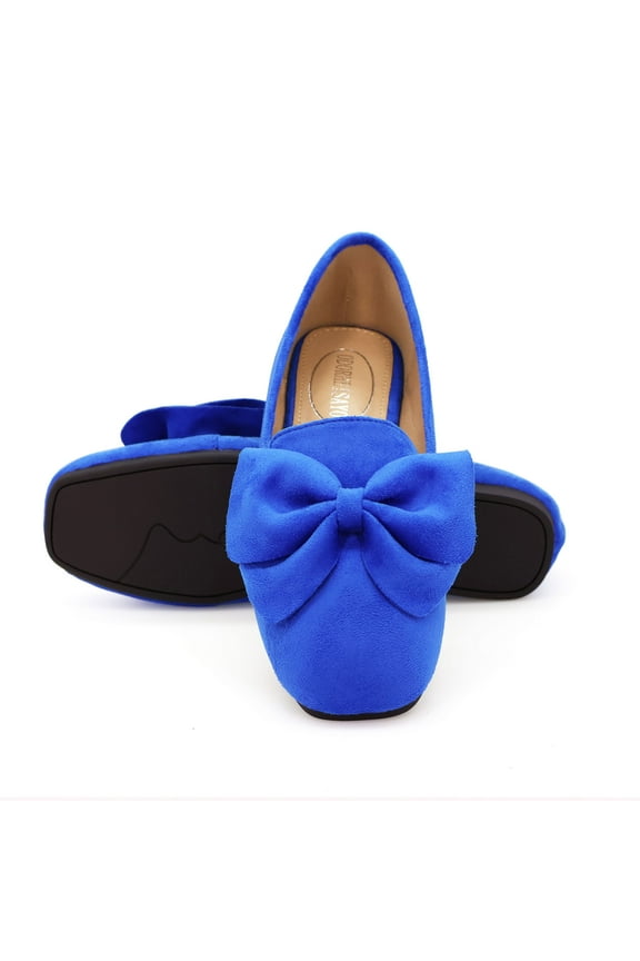 Womens Square Toe Flat Shoes Green, Comfortable Faux Suede, Durable Rubber Sole, Cushioning & Flexible, Size 10 1/2