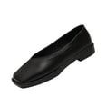thumbnail image 1 of Womens Square Toe Loafers | Low Heel Slip On Comfortable Flats for Work & Casual | Black,Size 39, 1 of 9