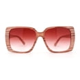 thumbnail image 1 of Womens Squared Butterfly Minimal Rectangular Chic Plastic Sunglasses Pink Wood Burgundy, 1 of 4