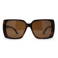 thumbnail image 1 of Womens Squared Butterfly Minimal Rectangular Chic Plastic Sunglasses Tortoise Brown, 1 of 4