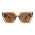 thumbnail image 1 of Womens Squared Butterfly Oversize Cat Eye Retro Sunglasses Beige Brown, 1 of 4