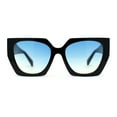 thumbnail image 1 of Womens Squared Butterfly Oversize Cat Eye Retro Sunglasses Black Blue Yellow, 1 of 4