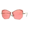 thumbnail image 1 of Womens Squared Butterfly Oversize Rimless Designer Sunglasses Gold Pink, 1 of 4