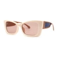 thumbnail image 1 of Womens Squared Gothic Cat Eye Mod Plastic Sunglasses Ivory Brown, 1 of 4