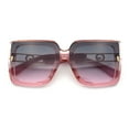 thumbnail image 1 of Womens Squared Half Rim Exposed Lens Plastic Butterfly Fashion Sunglasses Pink - Pink Smoke, 1 of 8