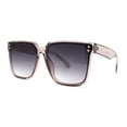 thumbnail image 1 of Womens Squared Horn Rim Inset Lens Oversized Rectangle Sunglasses Slate Smoke, 1 of 4
