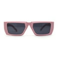 thumbnail image 1 of Womens Squared Rectangle Mod Plastic Retro Sunglasses Pink Black, 1 of 4