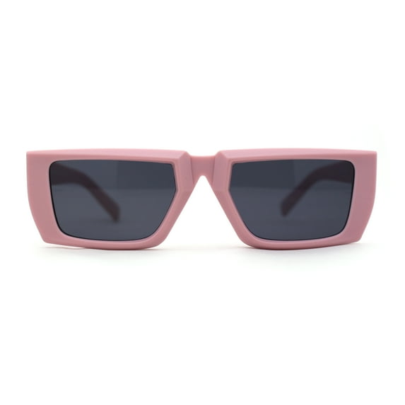 Womens Squared Rectangle Mod Plastic Retro Sunglasses Pink Black