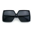 thumbnail image 1 of Womens Squared Rectangle Thick Plastic Butterfly Chic Fashion Sunglasses All Black, 1 of 1
