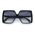 thumbnail image 1 of Womens Squared Rectangle Thick Plastic Butterfly Chic Fashion Sunglasses Black - Smoke, 1 of 8