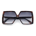 thumbnail image 1 of Womens Squared Rectangle Thick Plastic Butterfly Chic Fashion Sunglasses Tortoise - Smoke, 1 of 8
