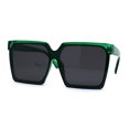 thumbnail image 1 of Womens Squared Rectangular Butterfly Fashion Plastic Sunglasses Green Black, 1 of 4