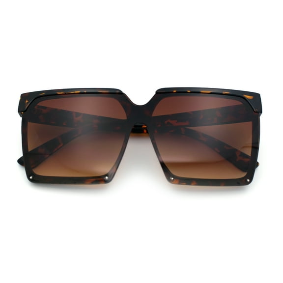 Womens Squared Rectangular Butterfly Fashion Plastic Sunglasses Tortoise - Brown