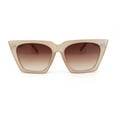thumbnail image 1 of Womens Squared Rectangular Cat Eye Gothic Plastic Sunglasses Beige Brown, 1 of 4